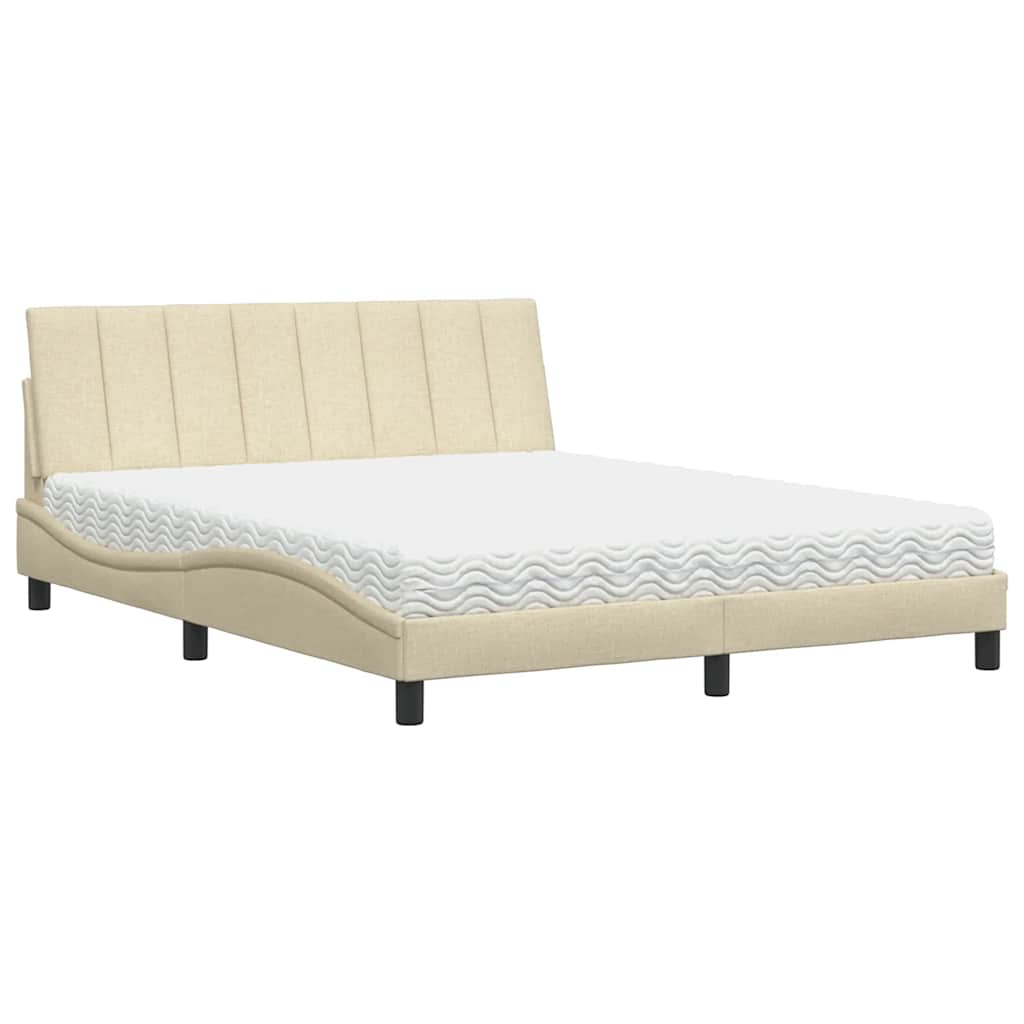 Krevet s madracem Hanko krem 160x200 cm od tkanine