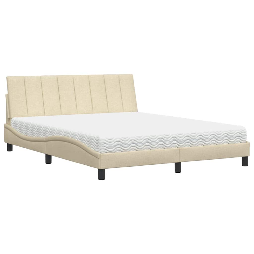 Krevet s madracem Hanko krem 160x200 cm od tkanine