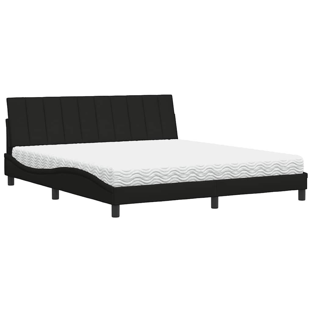 Krevet s madracem Hanko crni 180x200 cm od tkanine