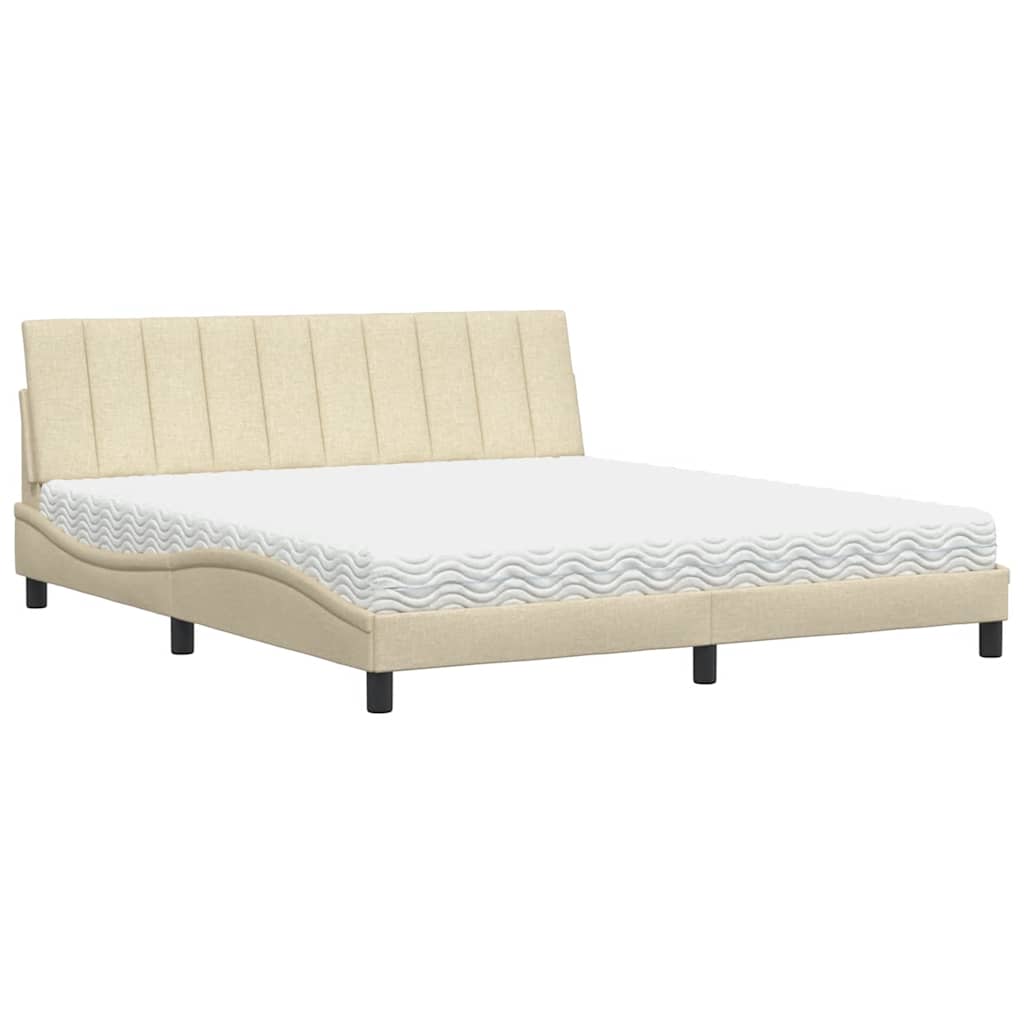 Krevet s madracem Hanko krem 180x200 cm od tkanine