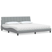 Krevet s madracem Hanko svjetlosivi 200 x 200 cm od tkanine