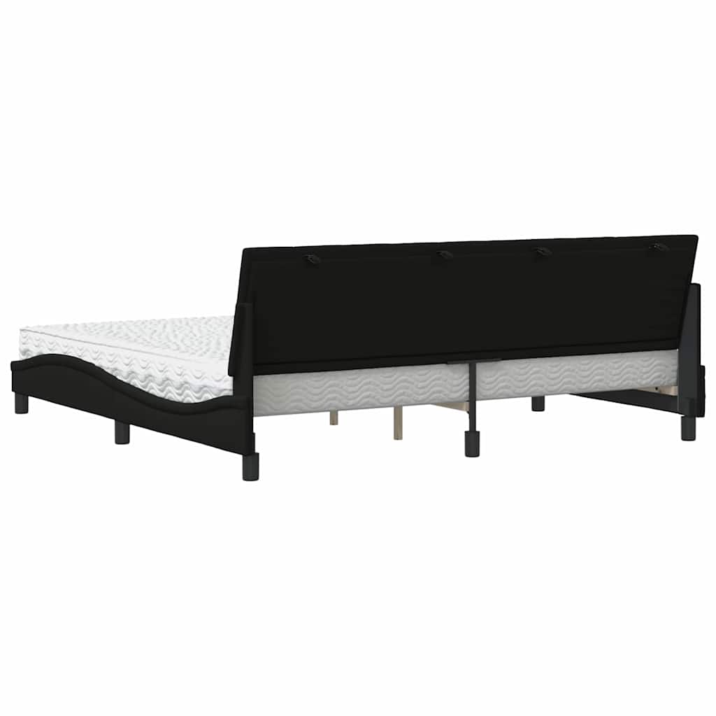 Krevet s madracem Hanko crni 200x200 cm od tkanine