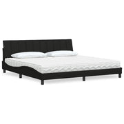 Krevet s madracem Hanko crni 200x200 cm od tkanine