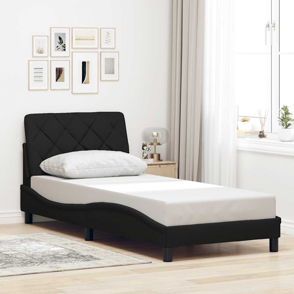 Okvir za krevet bez madraca crni 90x200cm od tkanine