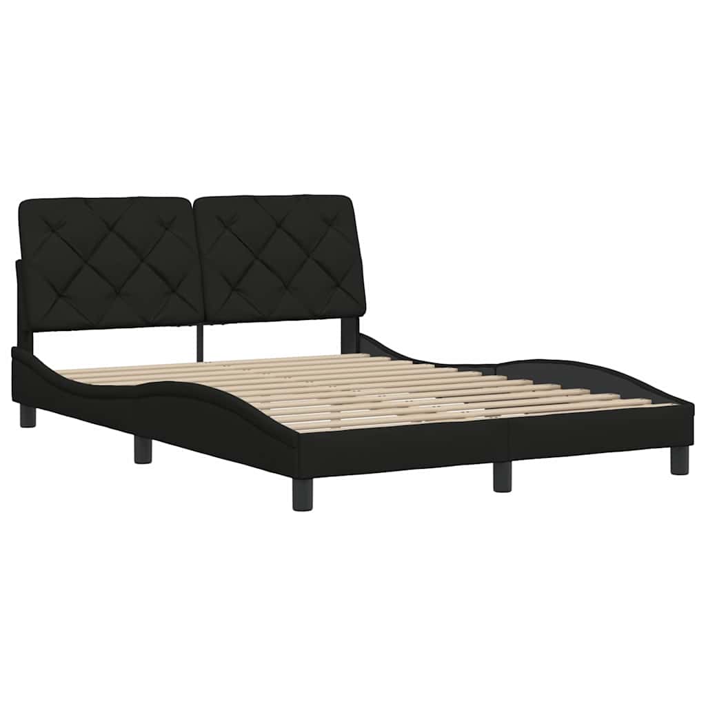 Okvir za krevet bez madraca crni 140 x 190 cm od tkanine