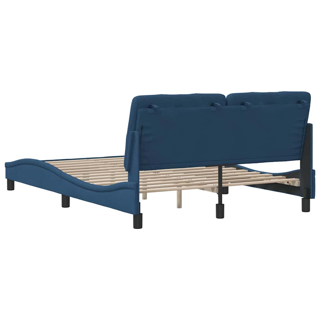 Okvir za krevet bez madraca plavi 140 x 190 cm od tkanine