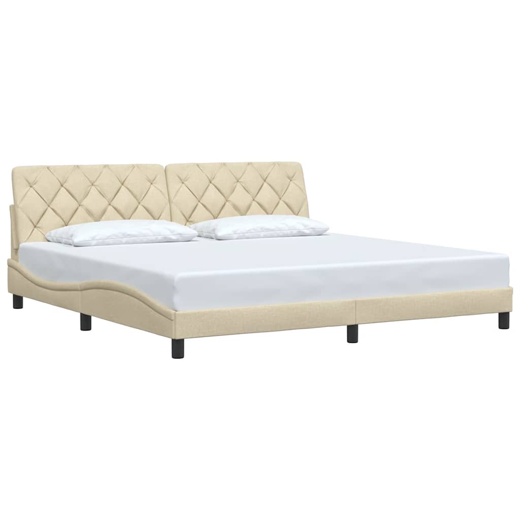 Okvir za krevet bez madraca krem 200x200 cm od tkanine