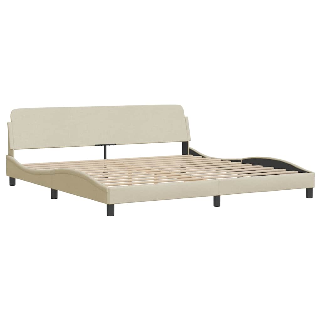 Okvir za krevet bez madraca krem 200x200 cm od tkanine