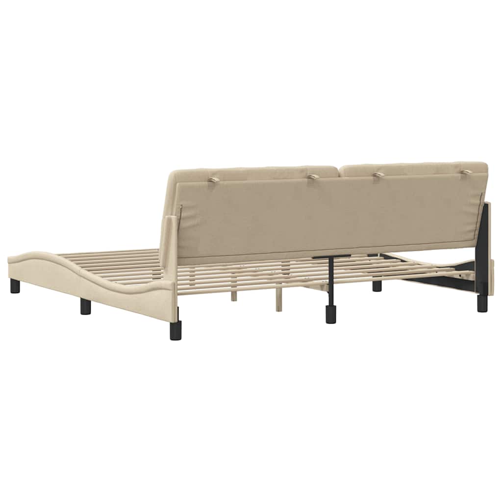 Okvir za krevet bez madraca krem 200x200 cm od tkanine
