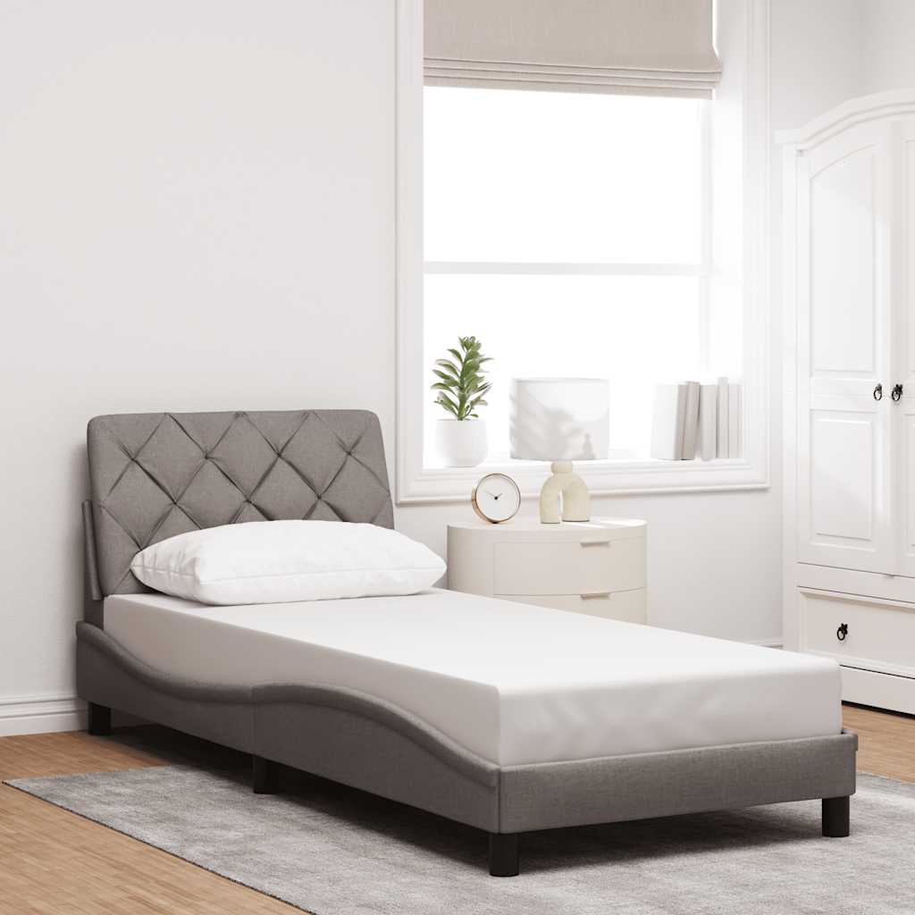 Okvir kreveta s LED-om bez madraca Taupe 80x200 cm Tkanina