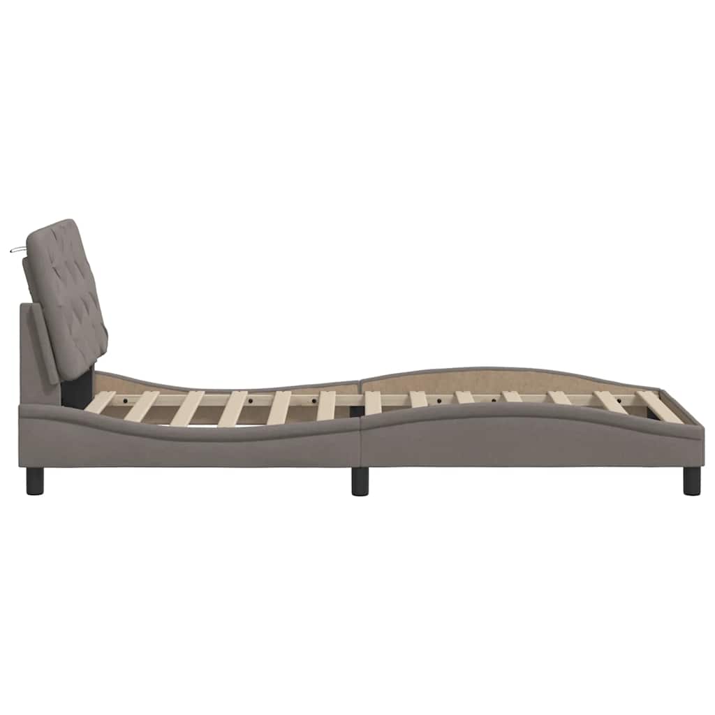Okvir kreveta s LED-om bez madraca Taupe 80x200 cm Tkanina