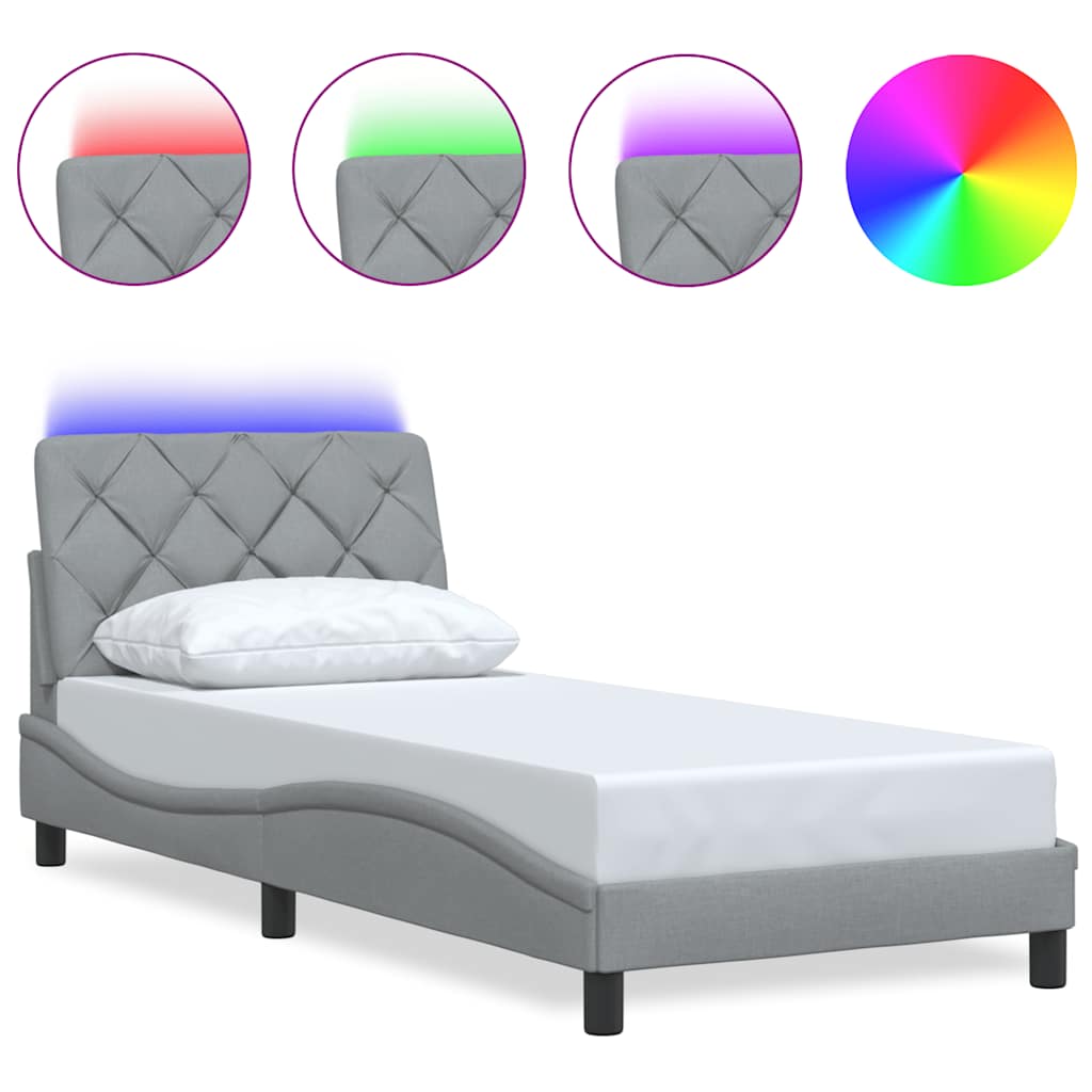 Okvir kreveta s LED-om bez madraca 90x200 cm od tkanine