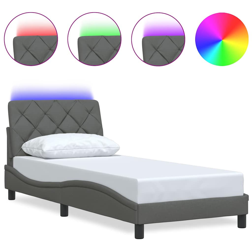 Okvir kreveta s LED-om bez madraca 90x200 cm od tkanine