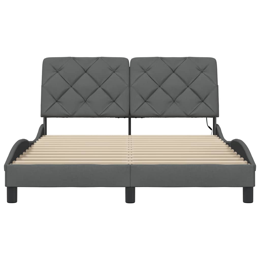 Okvir kreveta s LED-om bez madraca 140 x 190 cm od tkanine