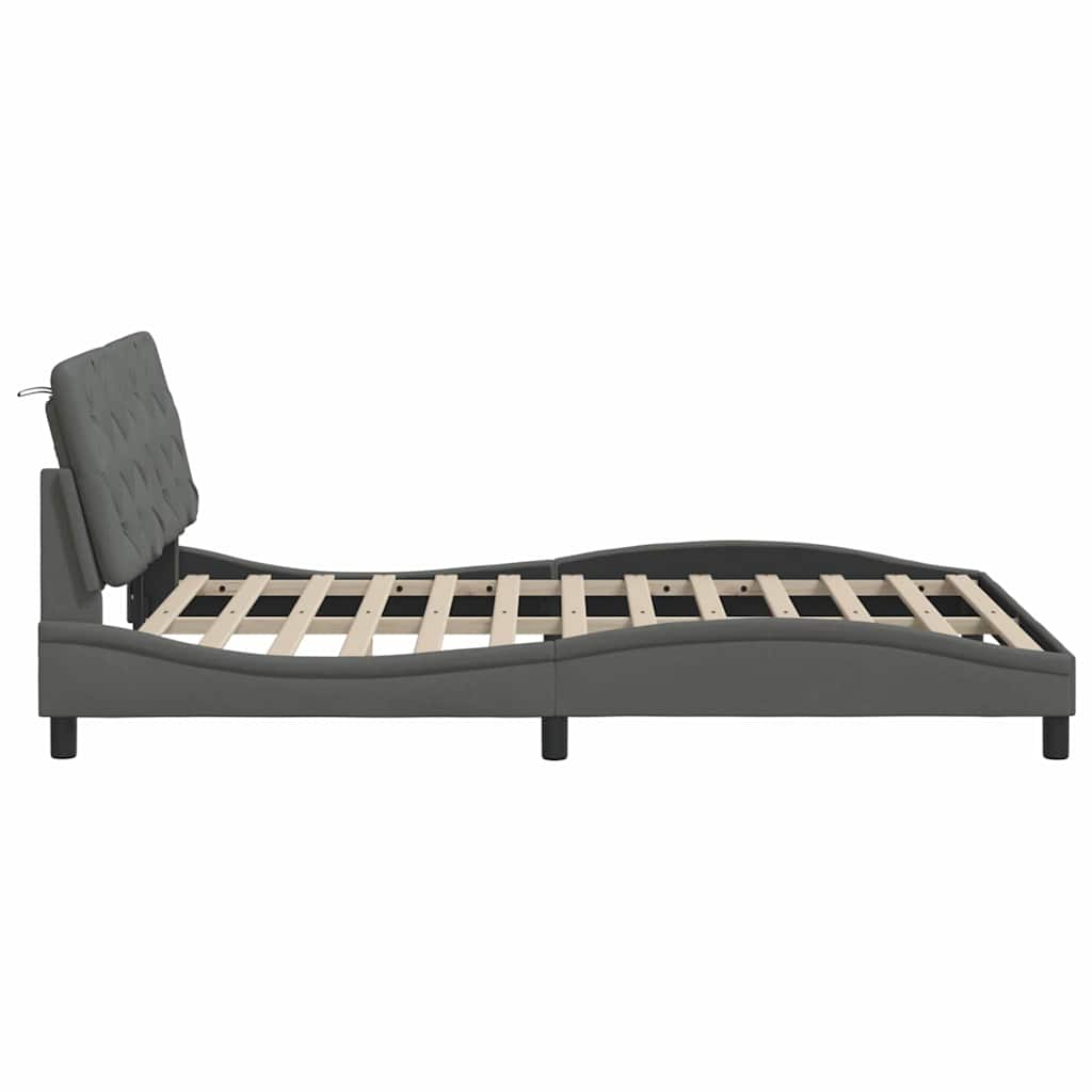 Okvir kreveta s LED-om bez madraca 140 x 190 cm od tkanine