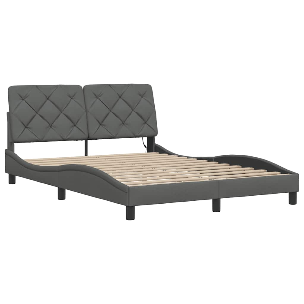 Okvir kreveta s LED-om bez madraca 140 x 190 cm od tkanine