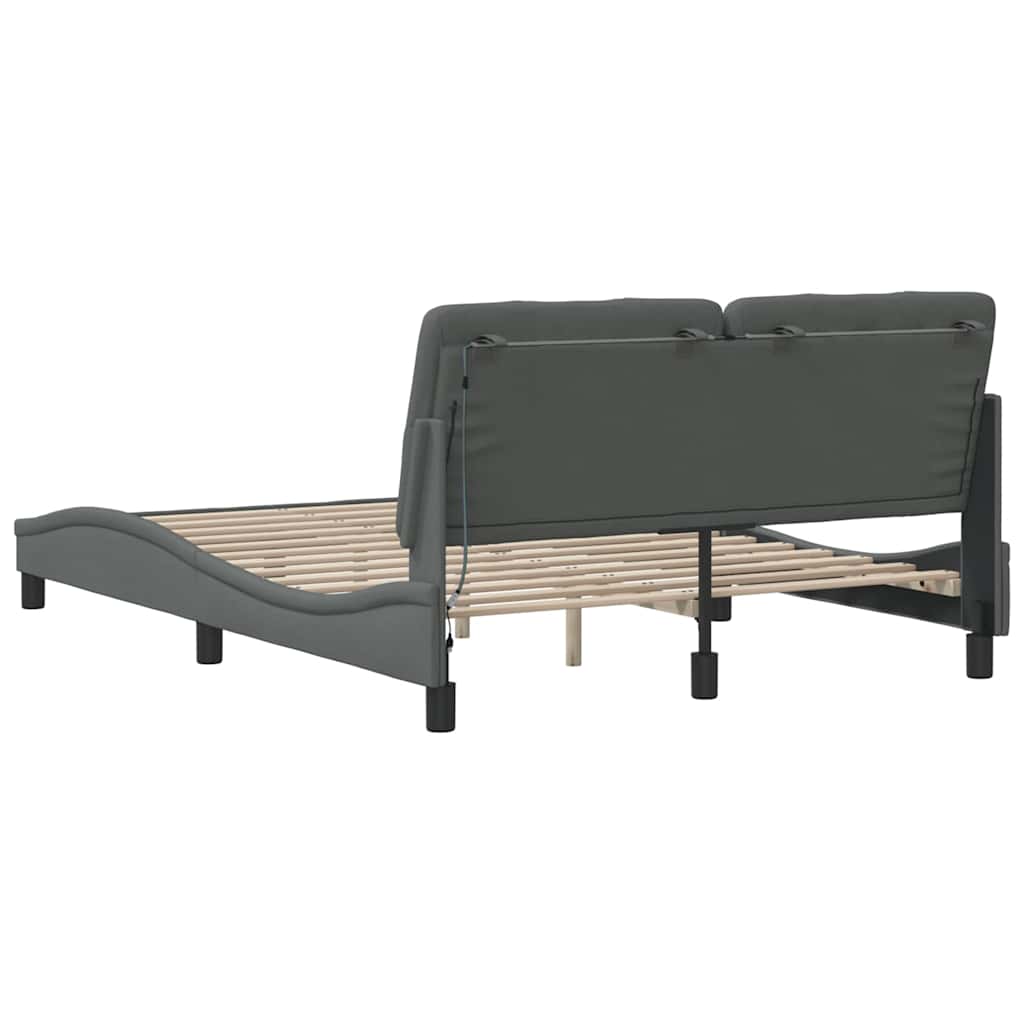 Okvir kreveta s LED-om bez madraca 140 x 190 cm od tkanine