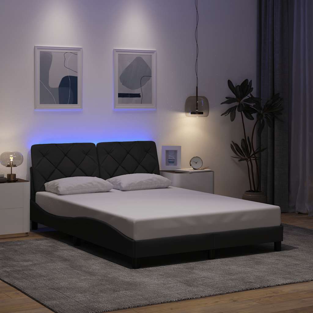 Okvir kreveta s LED-om bez madraca 140 x 190 cm od tkanine