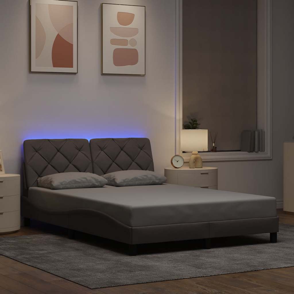 Okvir kreveta s LED-om bez madraca 140x200 cm od tkanine