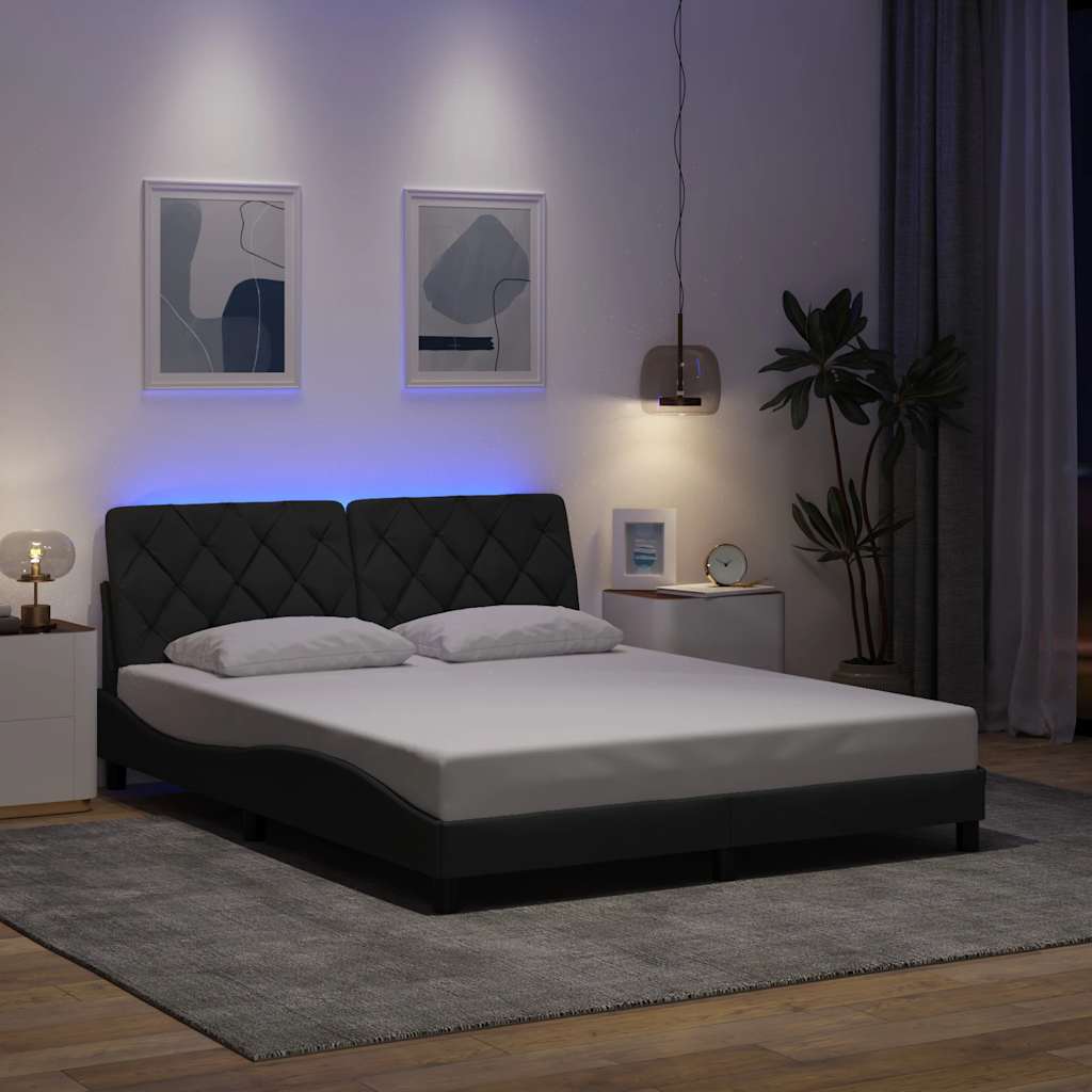 Okvir kreveta s LED-om bez madraca 160x200 cm od tkanine