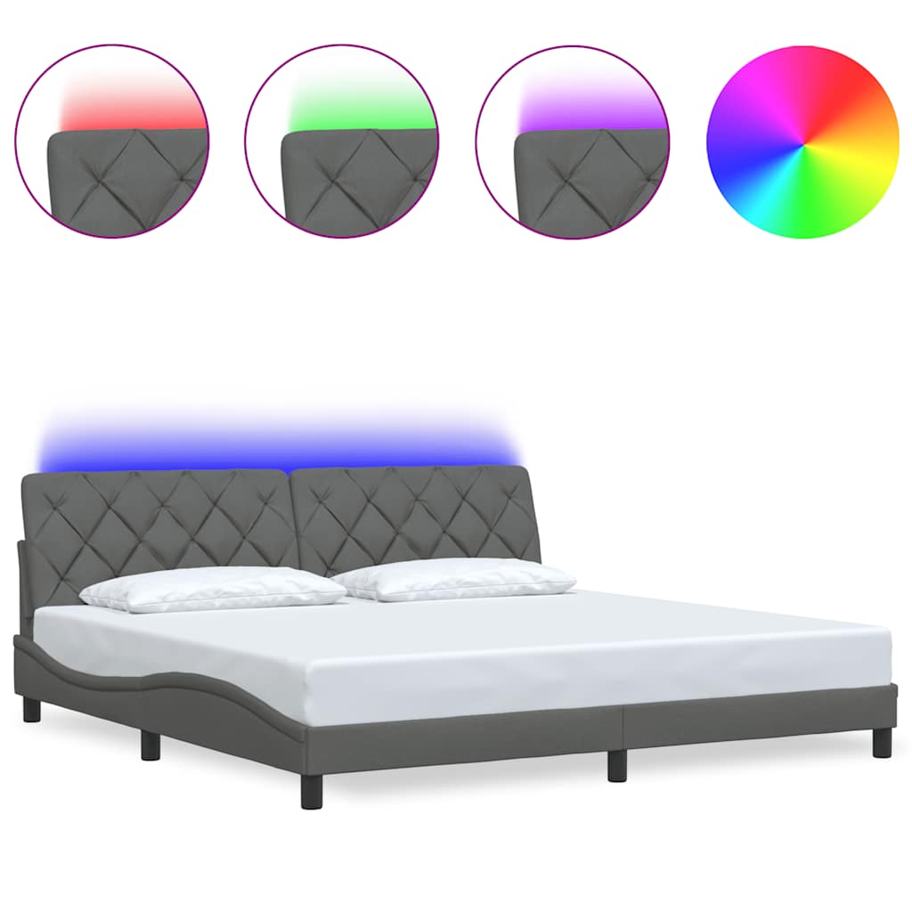 Okvir kreveta s LED-om bez madraca 200x200 cm od tkanine