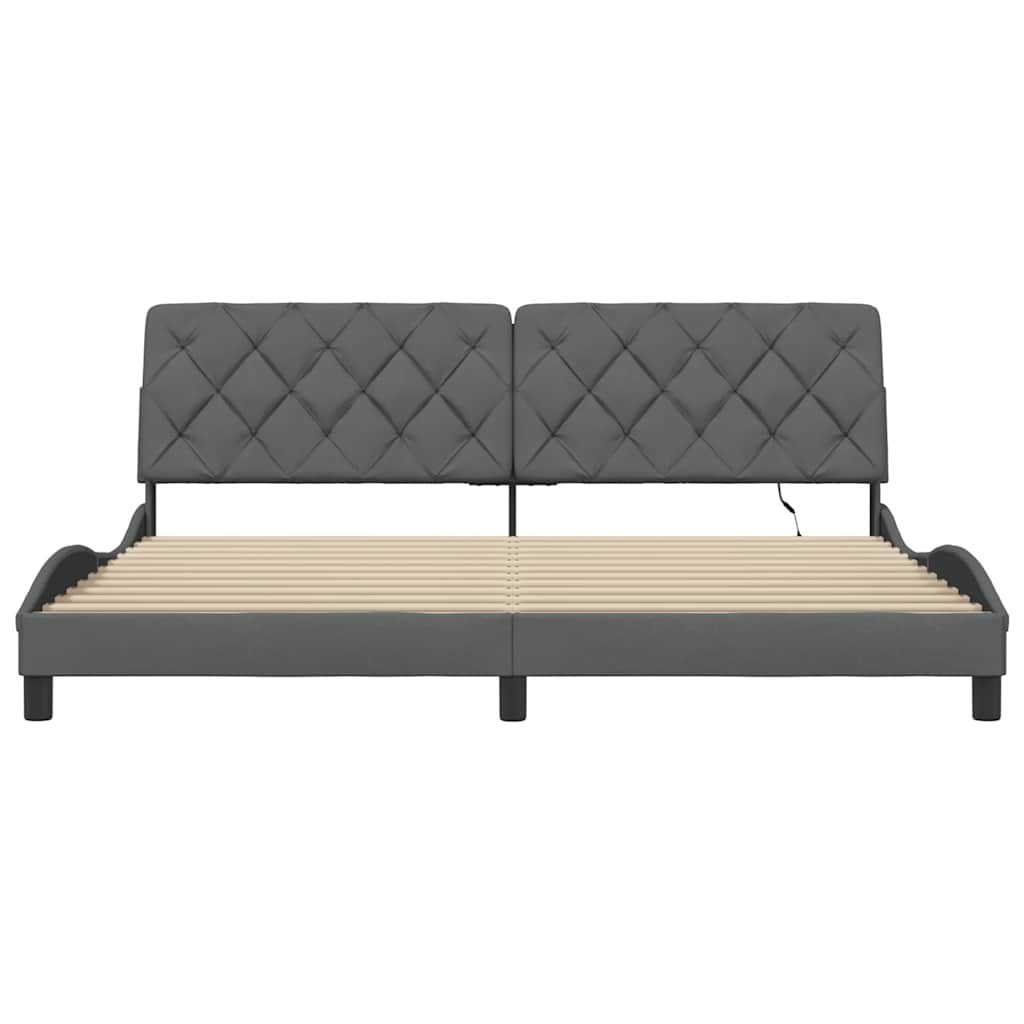 Okvir kreveta s LED-om bez madraca 200x200 cm od tkanine
