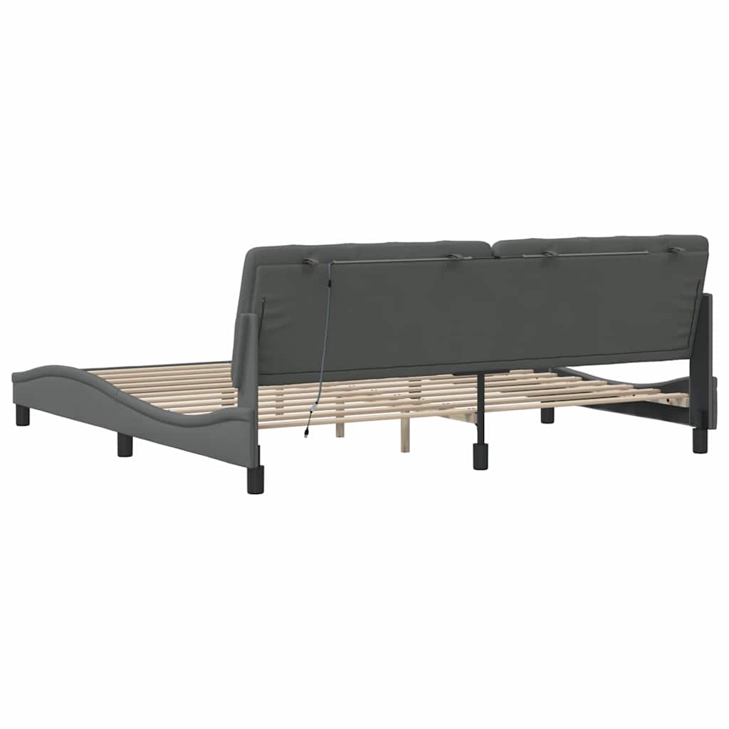 Okvir kreveta s LED-om bez madraca 200x200 cm od tkanine