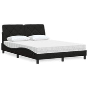 Krevet s madracem crni 120 x 200 cm od tkanine
