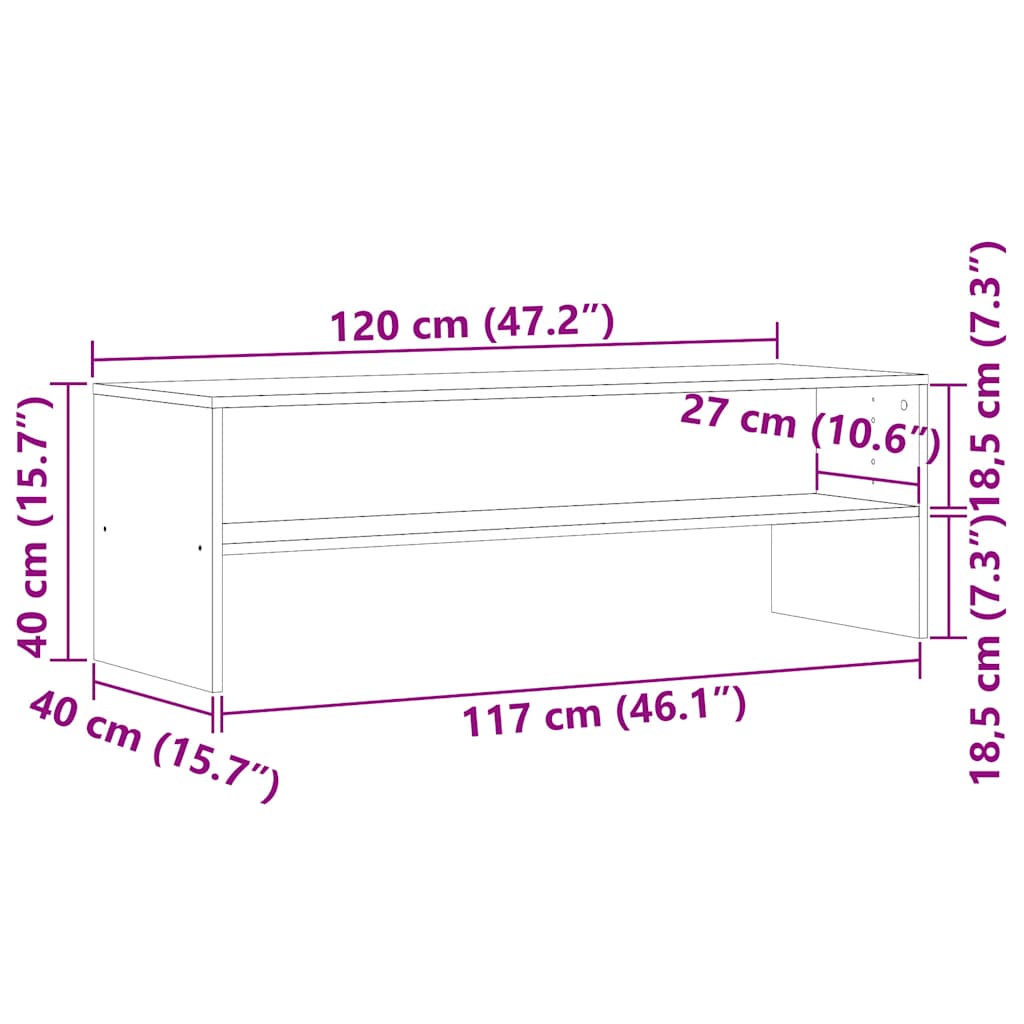 TV ormarić boja starog drva 120 x 40 x 40 cm konstruirano drvo