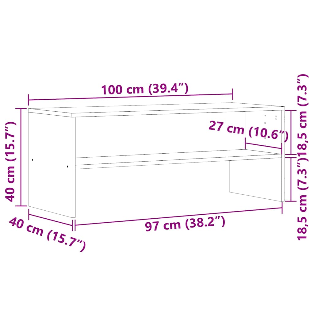 TV ormarić boja staro drvo 100x40x40 cm konstruirano drvo
