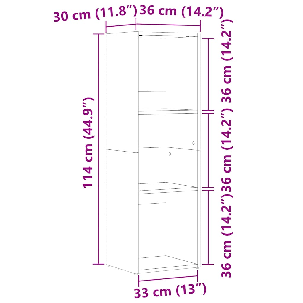 Ormar za knjige staro drvo 36x30x114 cm konstruirano drvo