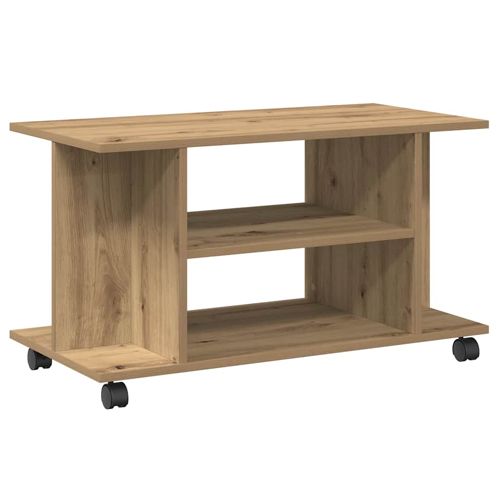 TV ormarić s kotačima boja betona 80x40x45 cm konstruirano drvo