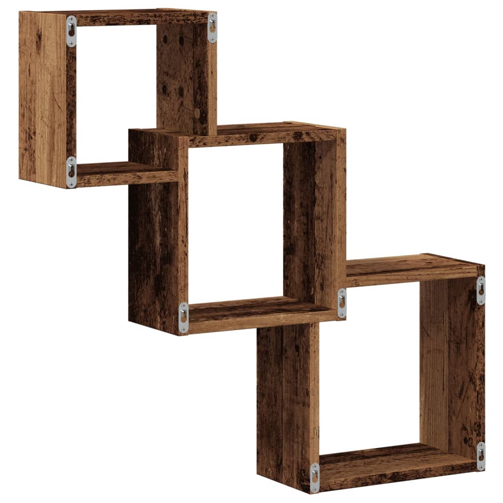 Kockaste zidne police boja drva 68x15x68 cm konstruirano drvo
