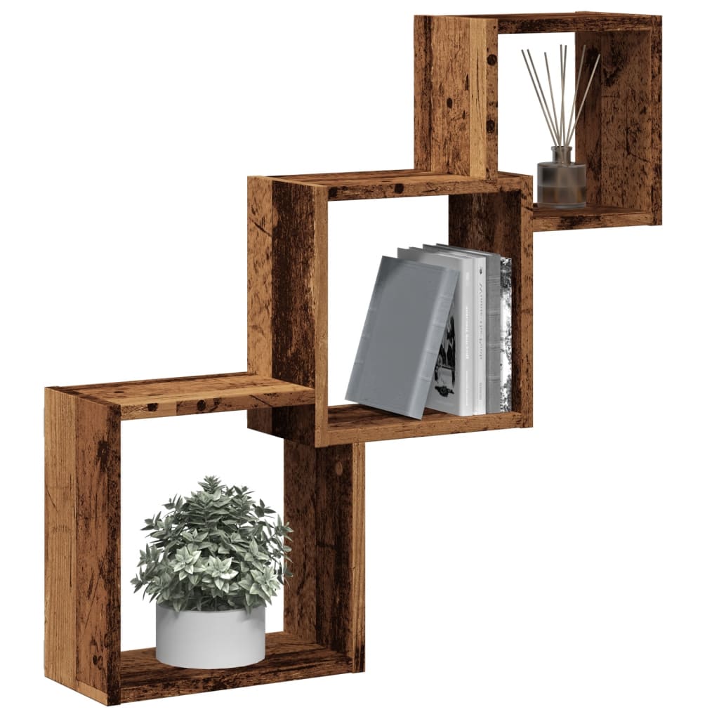 Kockaste zidne police boja drva 68x15x68 cm konstruirano drvo