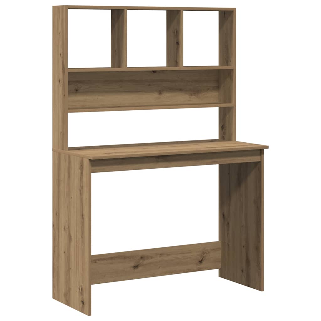 Radni stol s policama boja hrasta artisan 102x45x148 cm drveni