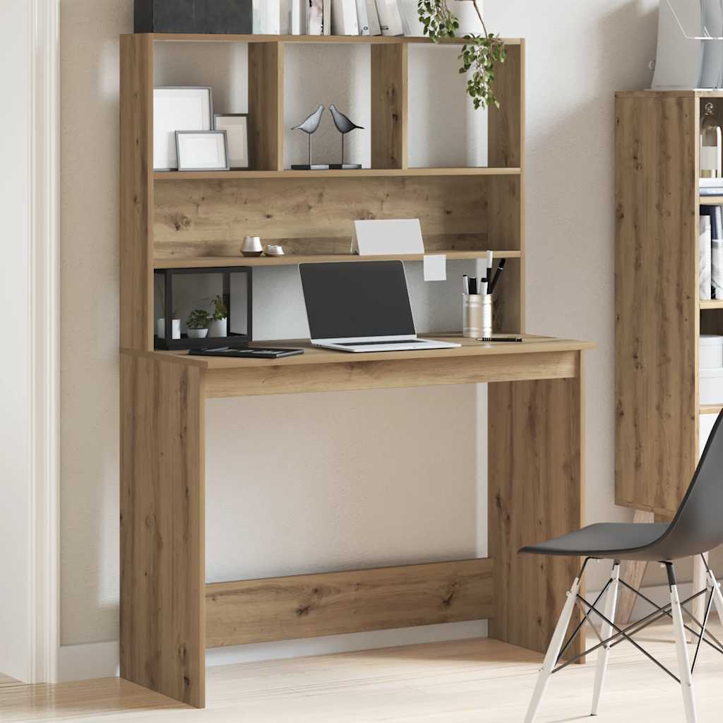 Radni stol s policama boja hrasta artisan 102x45x148 cm drveni