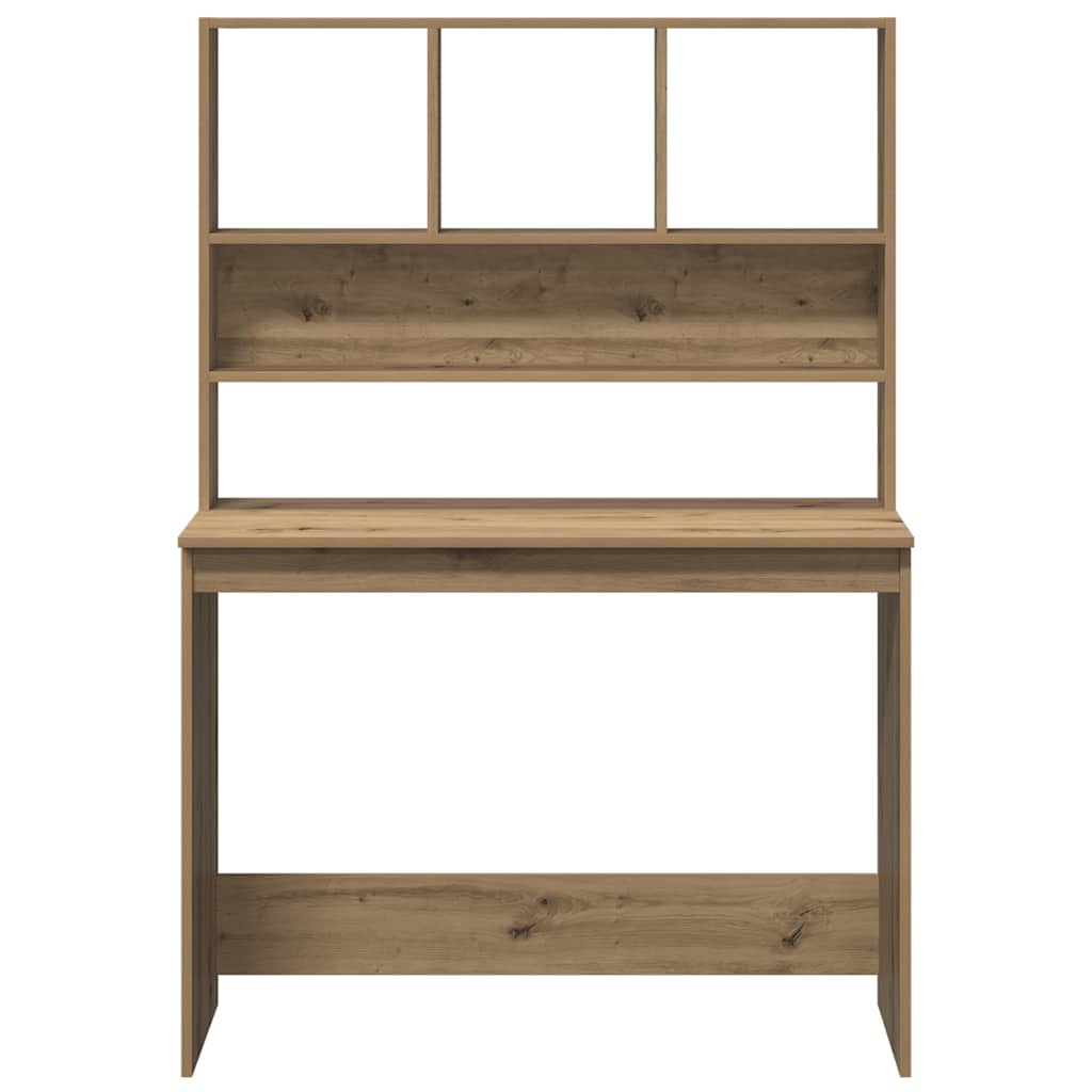 Radni stol s policama boja hrasta artisan 102x45x148 cm drveni