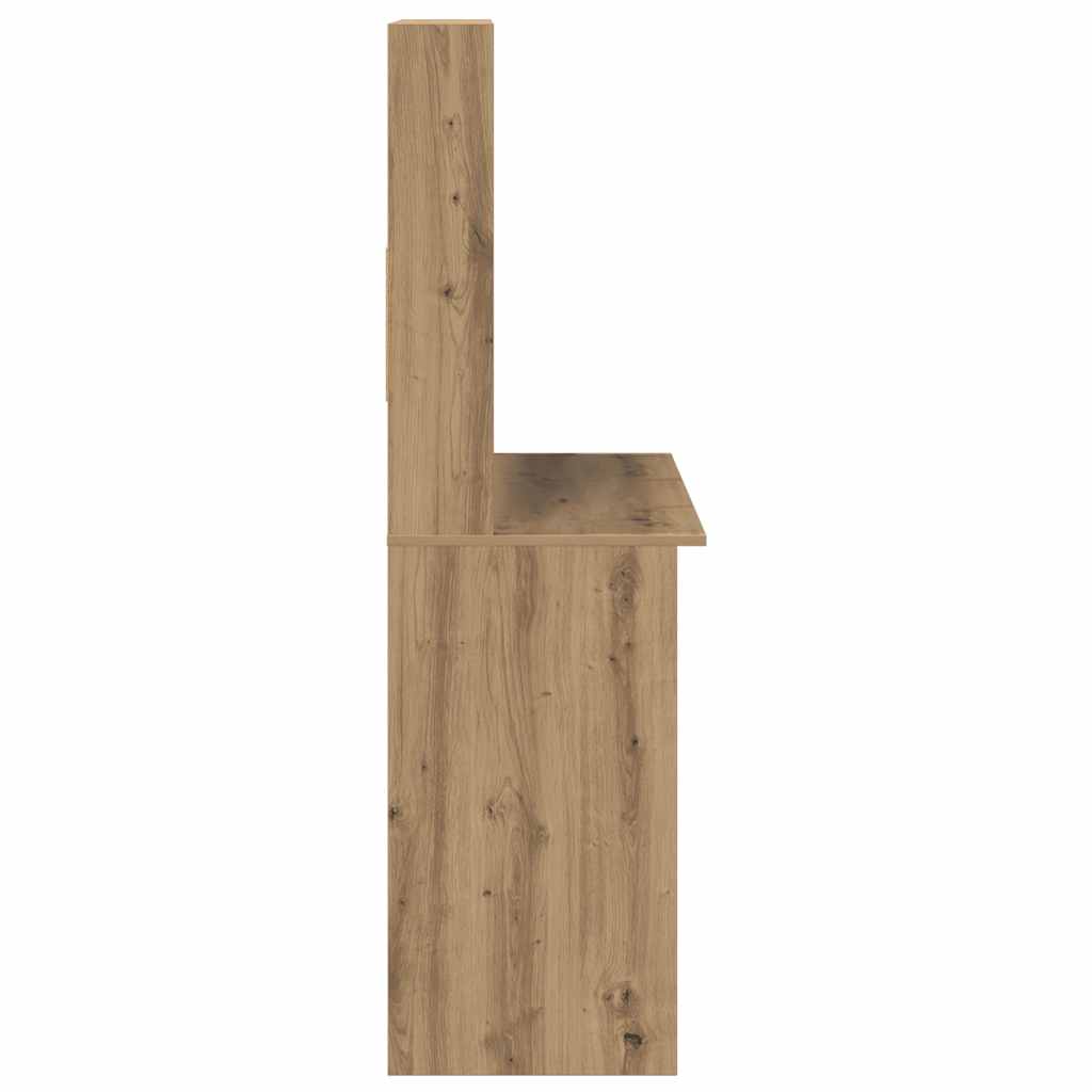 Radni stol s policama boja hrasta artisan 102x45x148 cm drveni