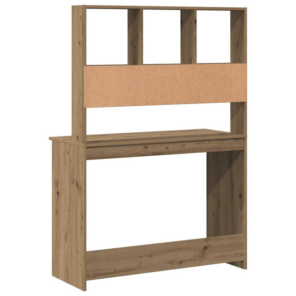 Radni stol s policama boja hrasta artisan 102x45x148 cm drveni