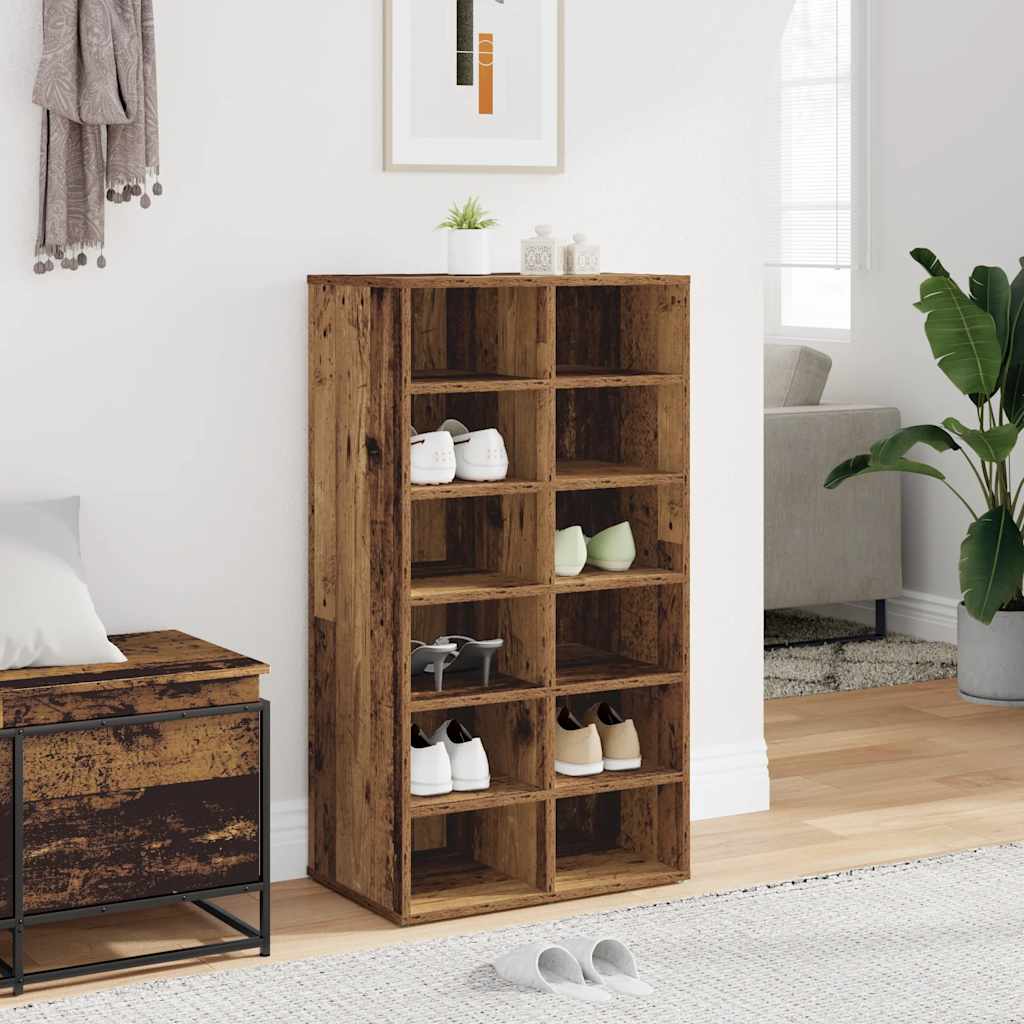 Stalak za cipele staro drvo 54x34x100,5 cm konstruirano drvo