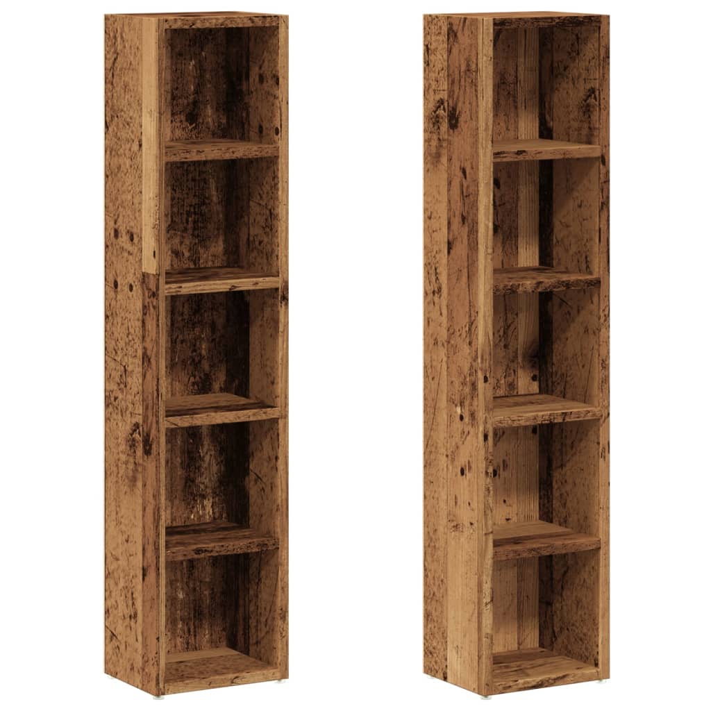 Ormarići za CD-ove 2 kom boja starog drva 21x16x93,5 cm drveni