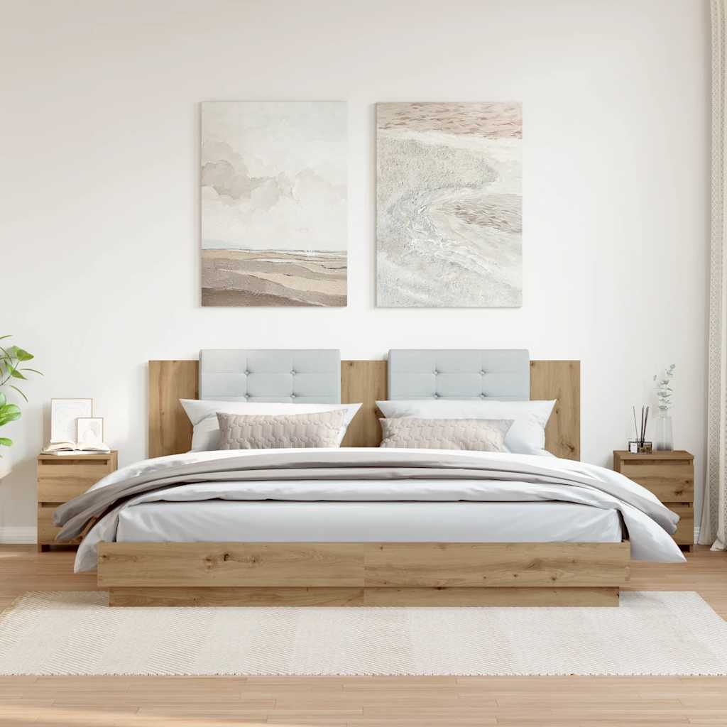 Noćni ormarići 2 kom boja hrasta 30x30x40 cm konstruirano drvo