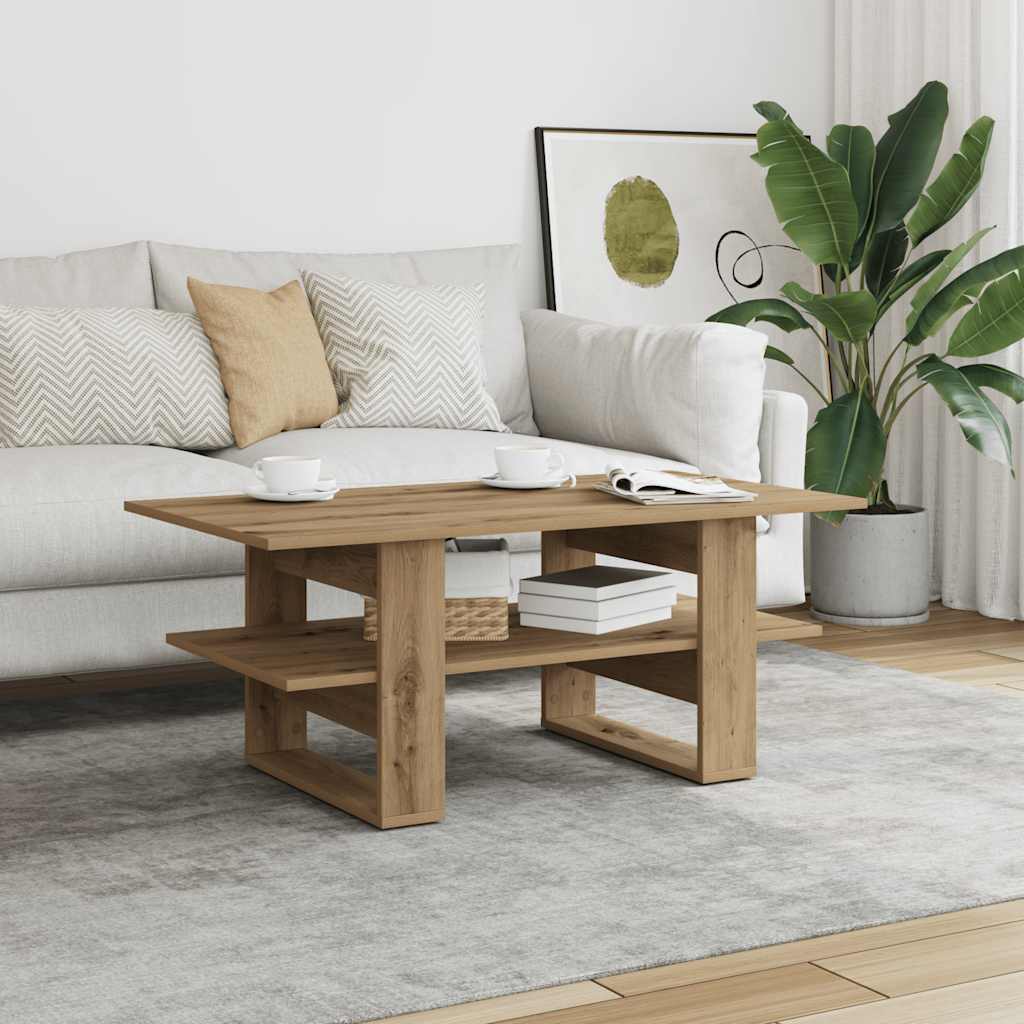 Stolić z kavu boja hrasta artisan 102x55x42cm konstruirano drvo