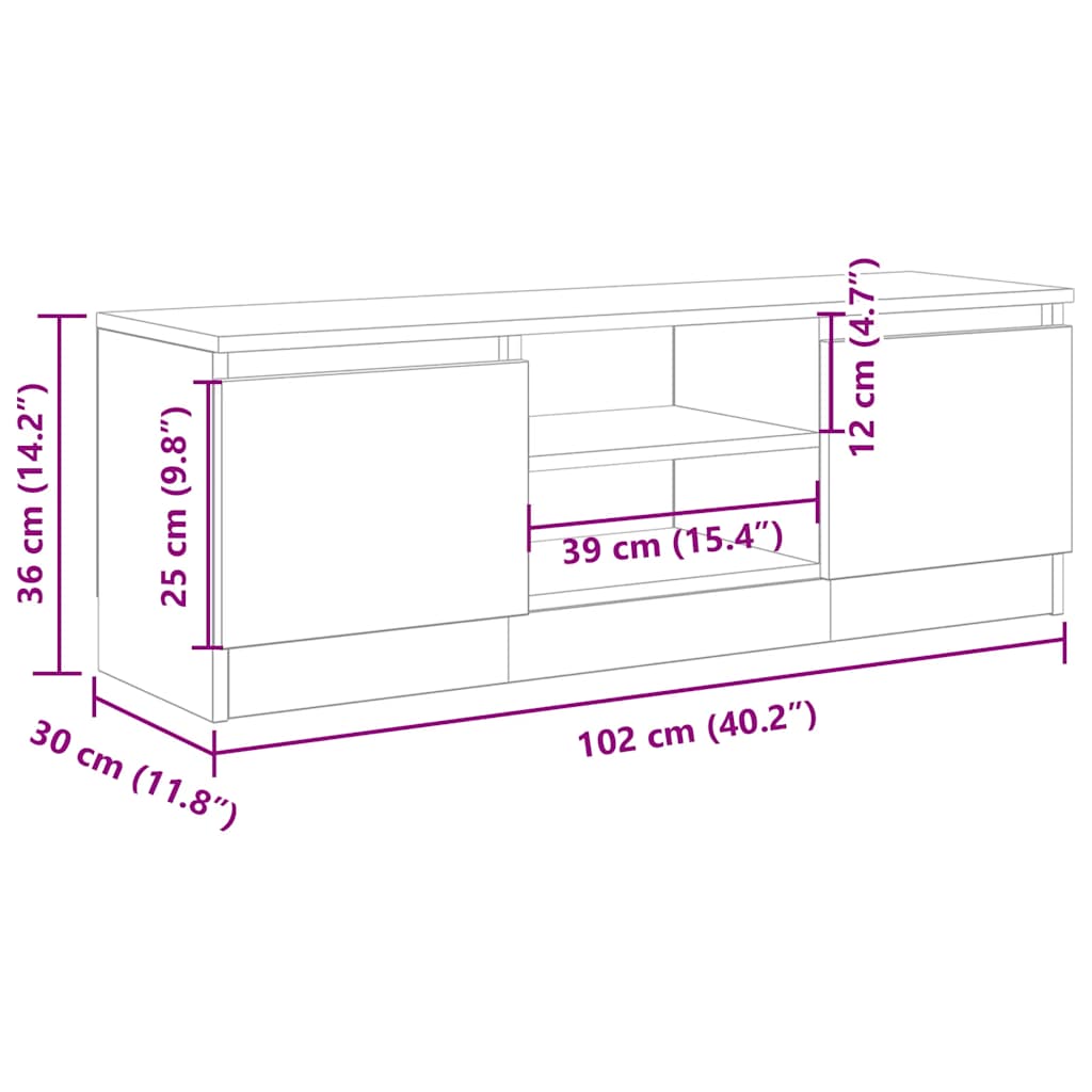 TV ormarić Artisan hrast 102x30x36 cm izrađeno drvo