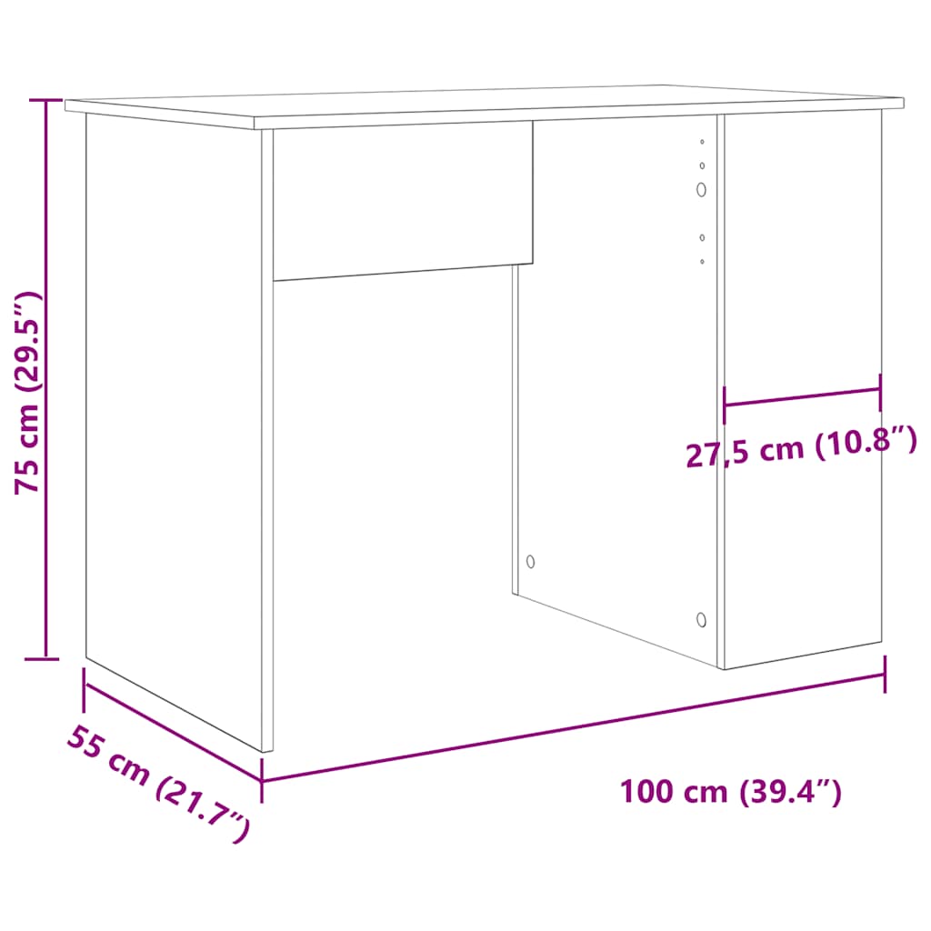 Stol staro drvo 100x55x75 cm konstruirano drvo