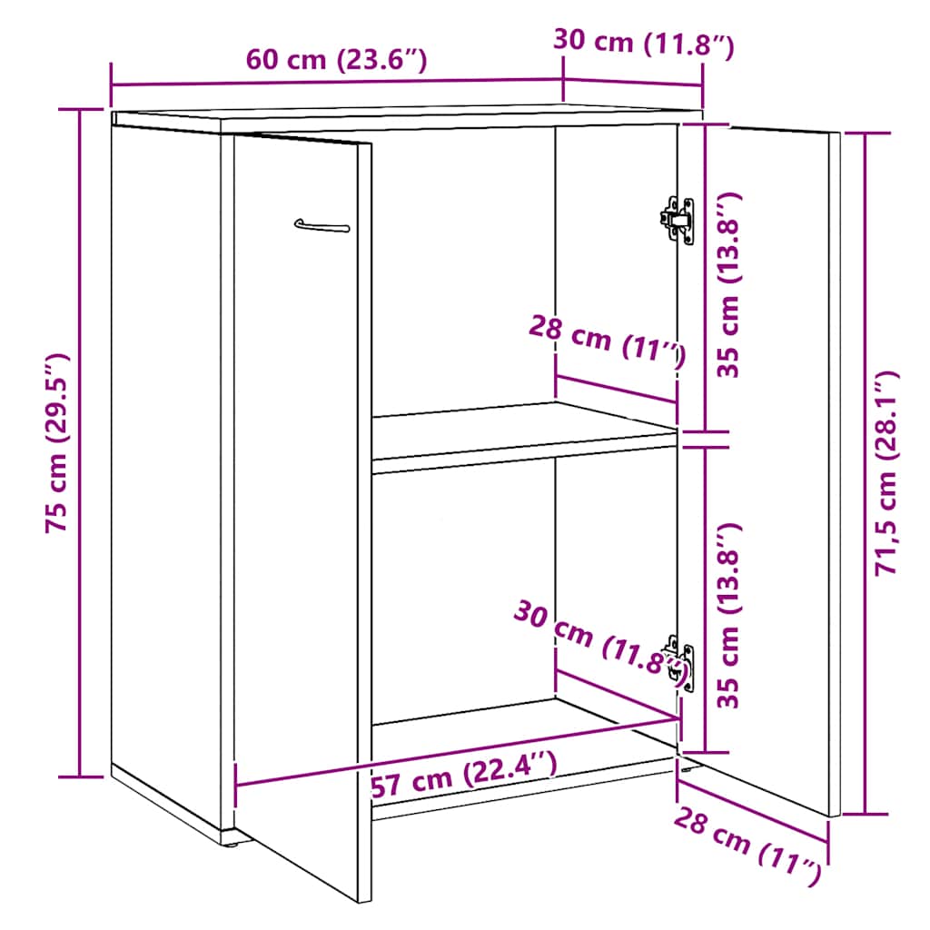 Komoda staro drvo 60x30x75 cm konstruirano drvo