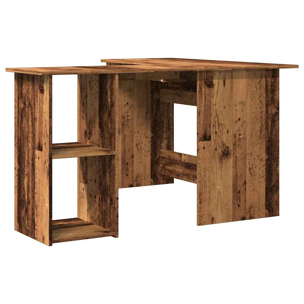 Kutni radni stol staro drvo 120x140x75 cm konstruirano drvo