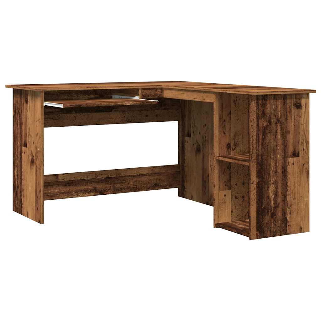 Kutni radni stol staro drvo 120x140x75 cm konstruirano drvo