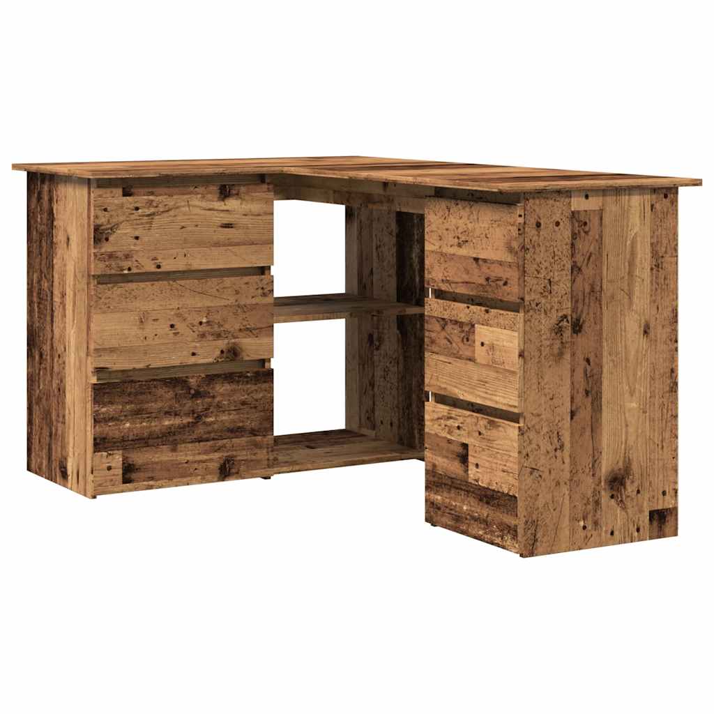 Kutni radni stol staro drvo 145x100x76 cm konstruirano drvo