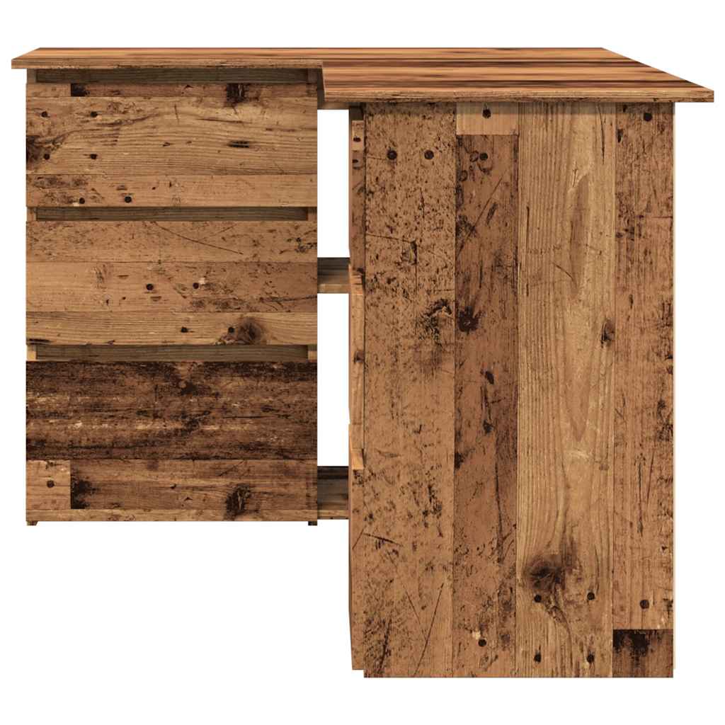 Kutni radni stol staro drvo 145x100x76 cm konstruirano drvo